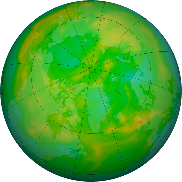 Arctic ozone map for 28 June 1999